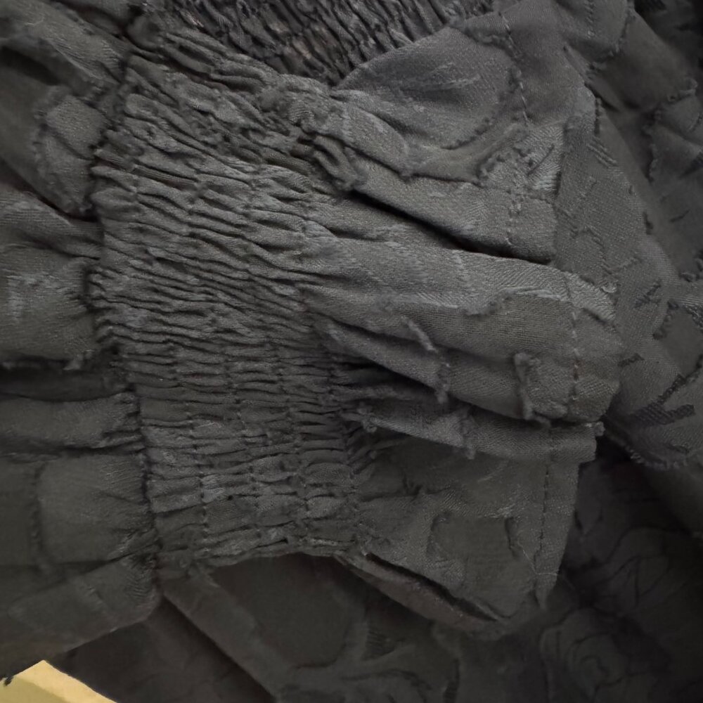 Umgee Plus Navy Floral Smocked Chiffon Blouse XL - Picture 4 of 7